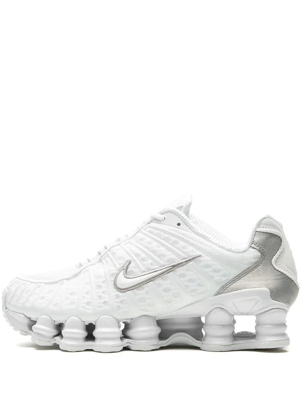 Nike Shox TL en blanc et argent métallisé
