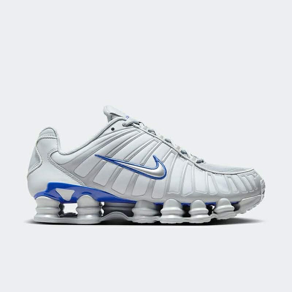 Nike Shox TL pour hommes en Wolf Grey/Metallic Silver/Blue
