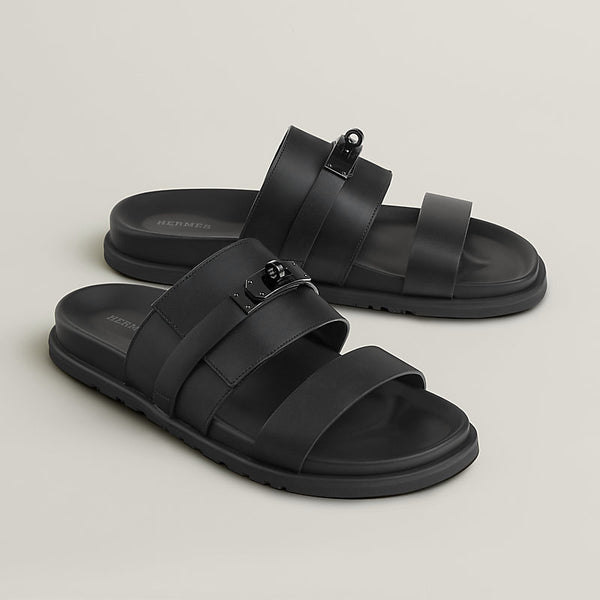 Sandales Jackson d’Hermès en veau noir
