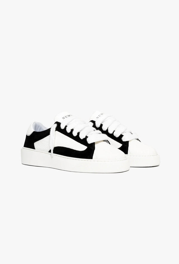 baskets Numeris Eclipse Jet en noir et blanc.