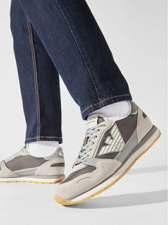 Basket Emporio Armani en daim et maille