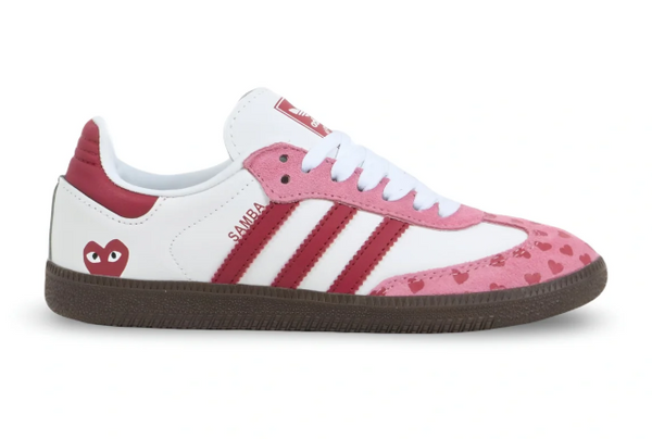 Adidas Samba Love Heart Edition en blanc, rouge et rose