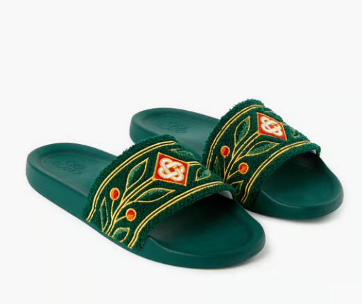 Casablanca Embroidered Terry Slider