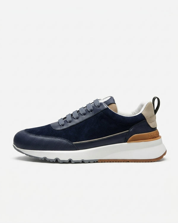 Brunello Cucinelli en cuir / bleu marine