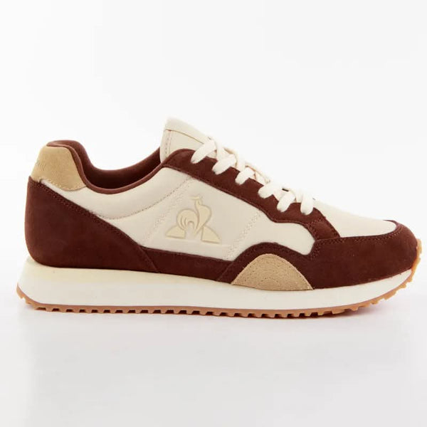 Basket Coq Sportif Jet Star 2 couleurs marron et beige