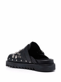 mules cloutées noires