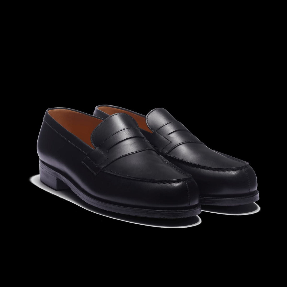 mocassins J.M. Weston 180 noir  en cuir de veau Box