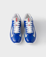 Prada Blue Patent Leather‑Blend America’s Cup Sneaker