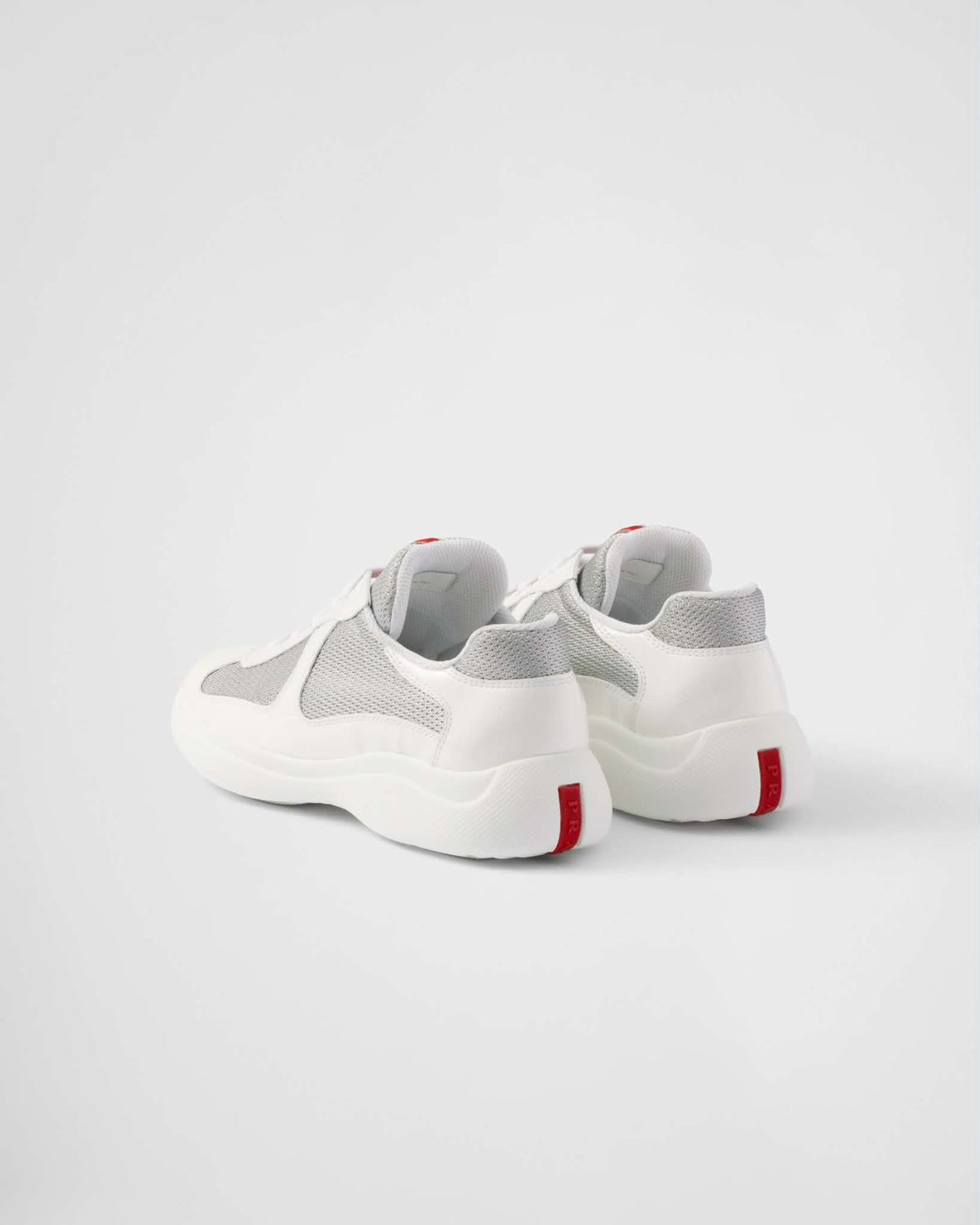 baskets Prada America’s Cup en tissu Bike blanc et argent