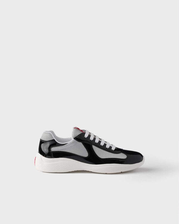 baskets Prada America’s Cup en cuir verni et tissu technique
