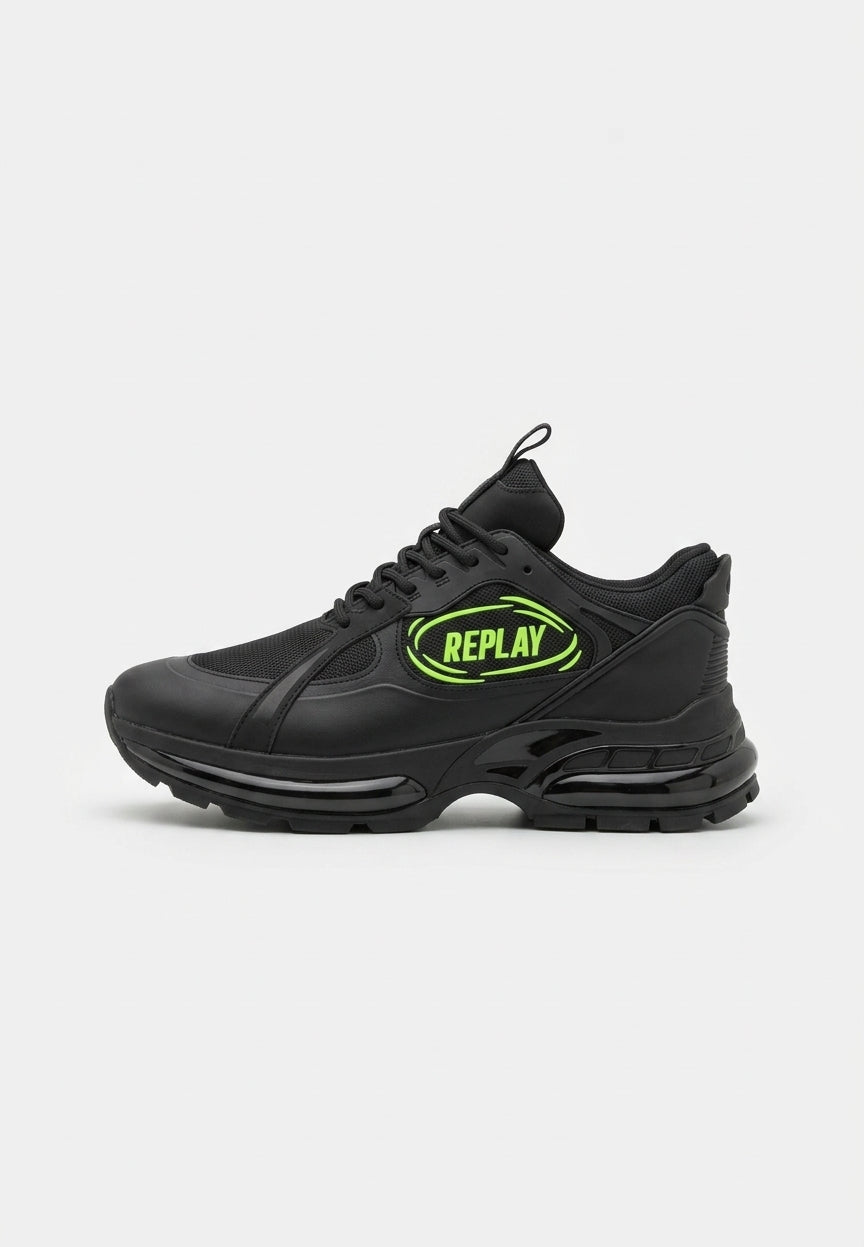 Basket Replay noire verte