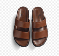 mules anatomiques Double V en cuir lisse marron de J.M. Weston