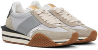 Basket Tom Ford James en suède et tissu technique gris