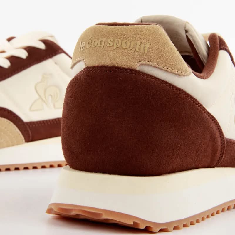 Basket Coq Sportif Jet Star 2  couleurs marron et beige