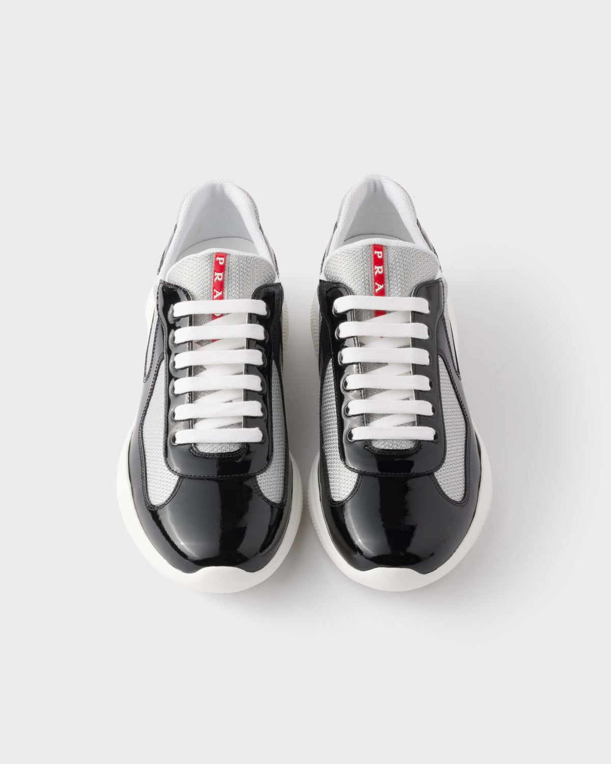 baskets Prada America’s Cup en cuir verni et tissu technique