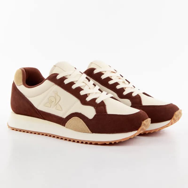 Basket Coq Sportif Jet Star 2  couleurs marron et beige