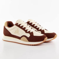 Basket Coq Sportif Jet Star 2  couleurs marron et beige