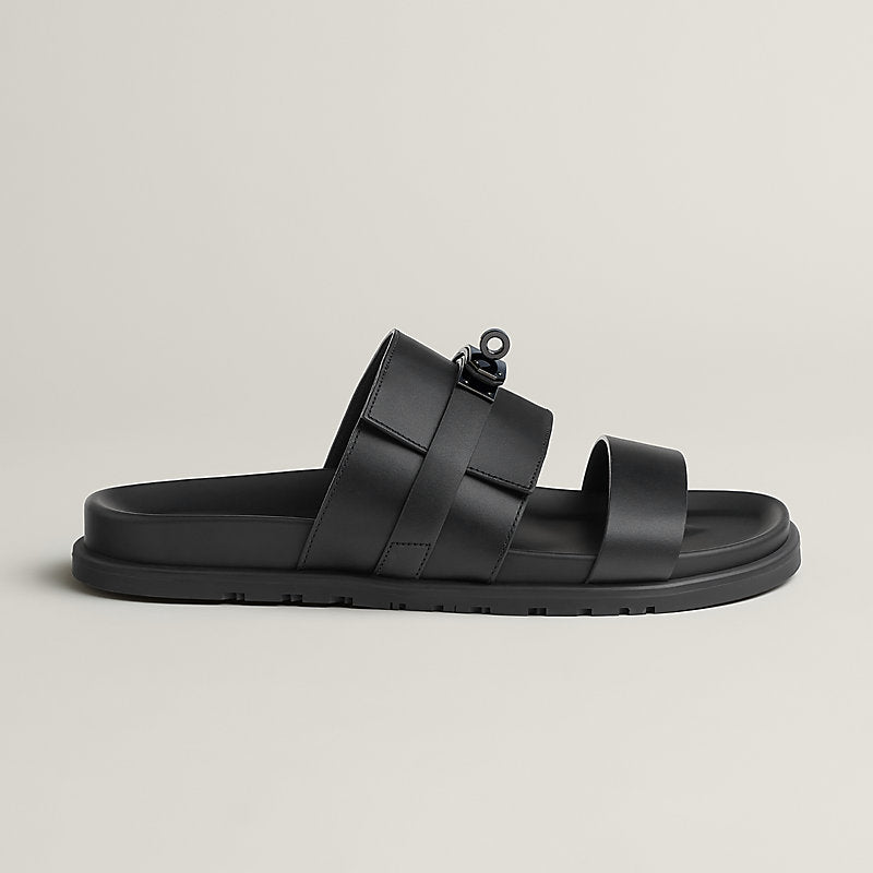 Sandales Jackson d’Hermès en veau noir