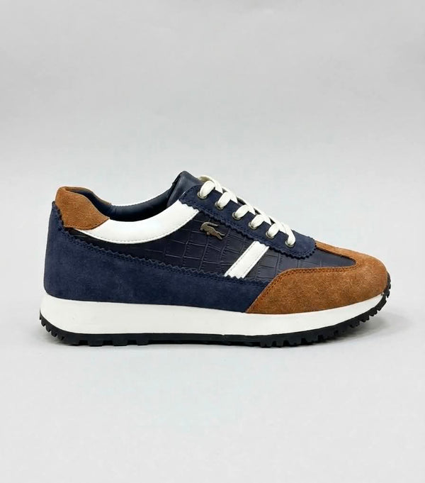 baskets Lacoste bleu et marron