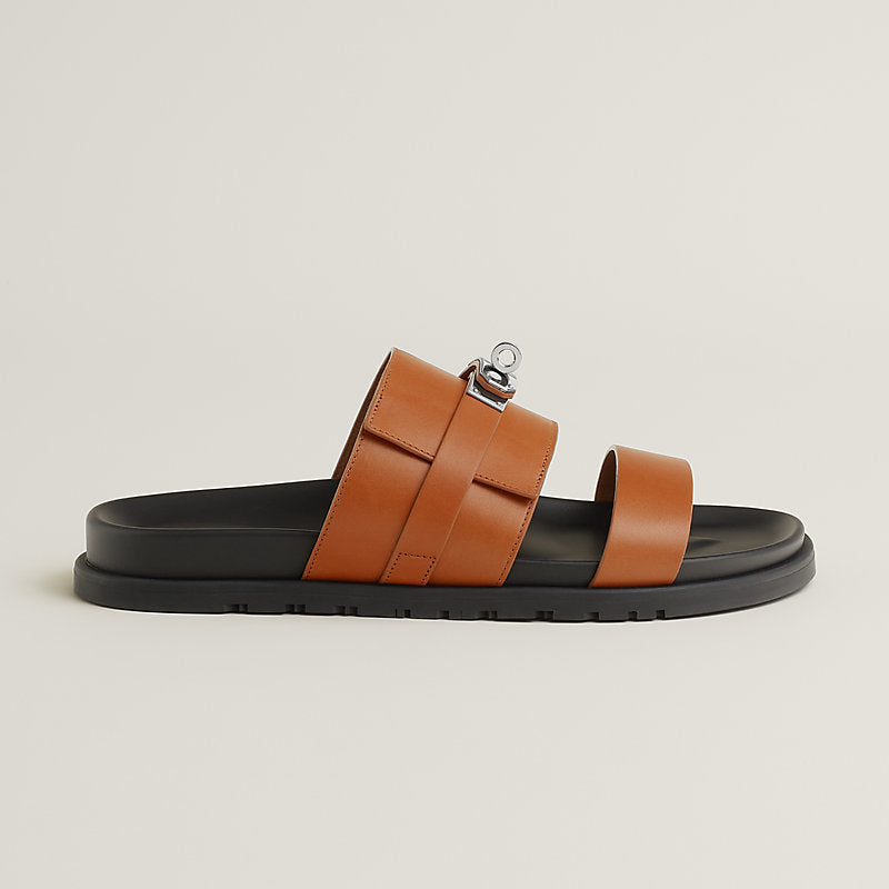 Sandales Jackson d’Hermès en cuir marron