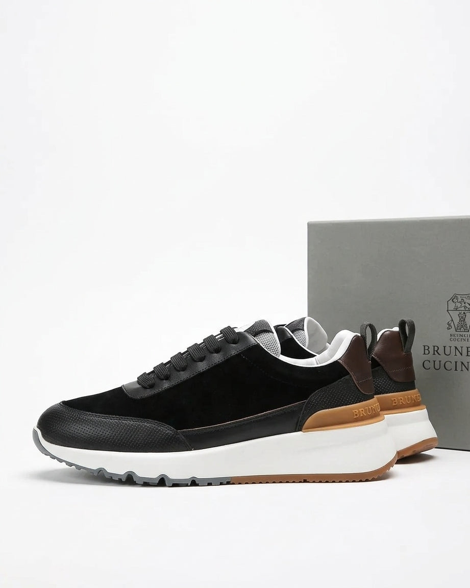 baskets Brunello Cucinelli en cuir / noir gris