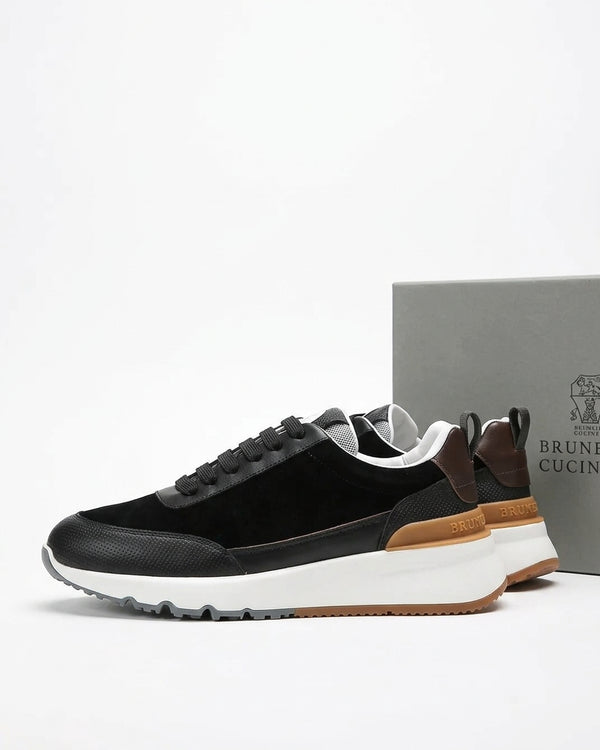 baskets Brunello Cucinelli en cuir / noir gris
