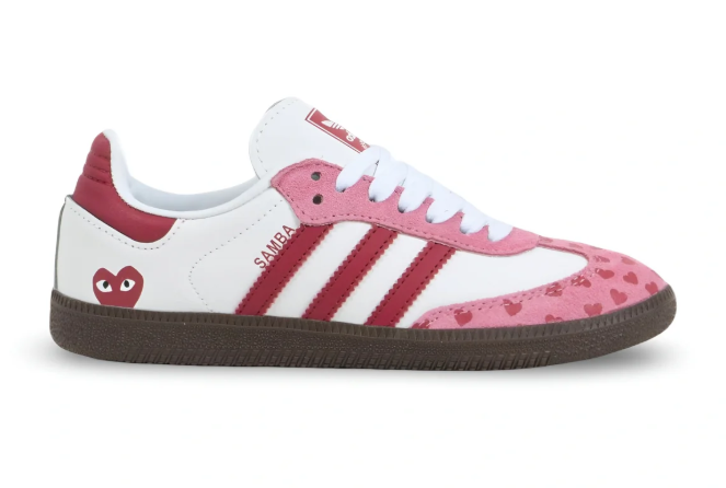 Adidas Samba Love Heart Edition en blanc, rouge et rose