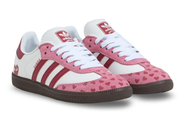 Adidas Samba Love Heart Edition en blanc, rouge et rose