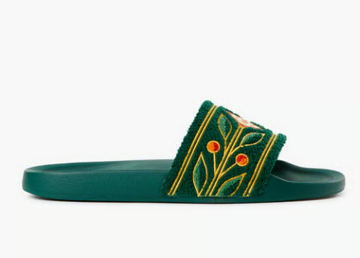 Casablanca Embroidered Terry Slider