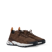 Basket Louis Vuitton LV Runner Tatic marron et blanche