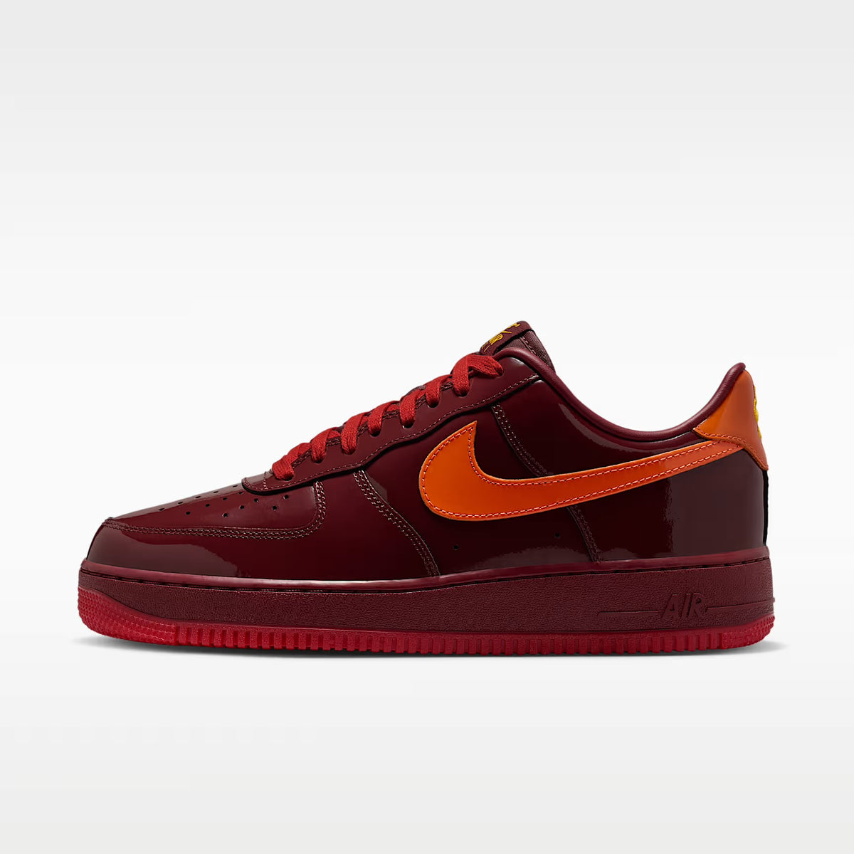 Basket Nike Air Force 1 Low Patent Leather Dark Team Red Safety Orange