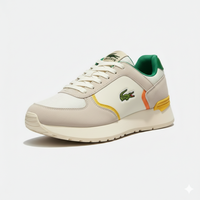 Lacoste Partner 70S blanche avec des accents verts et orange