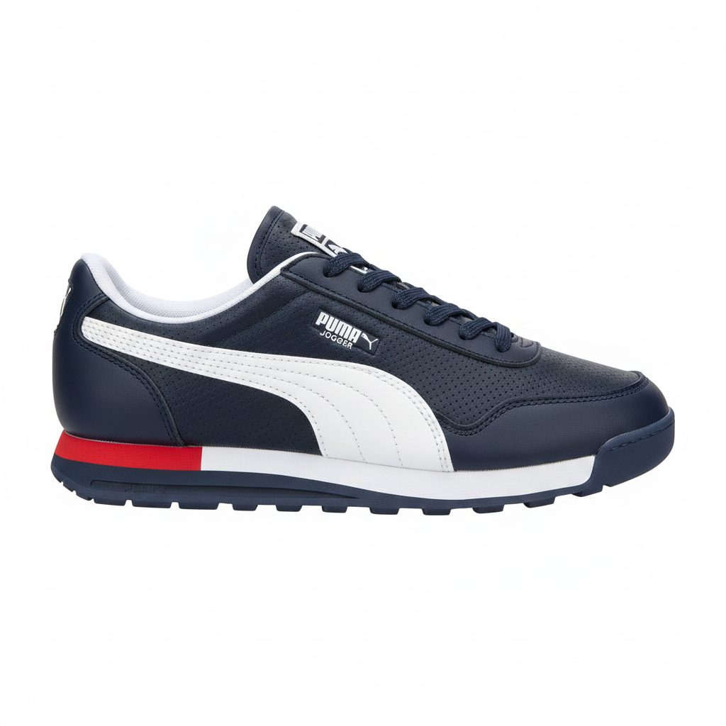 Puma Jogger en cuir bleu marine