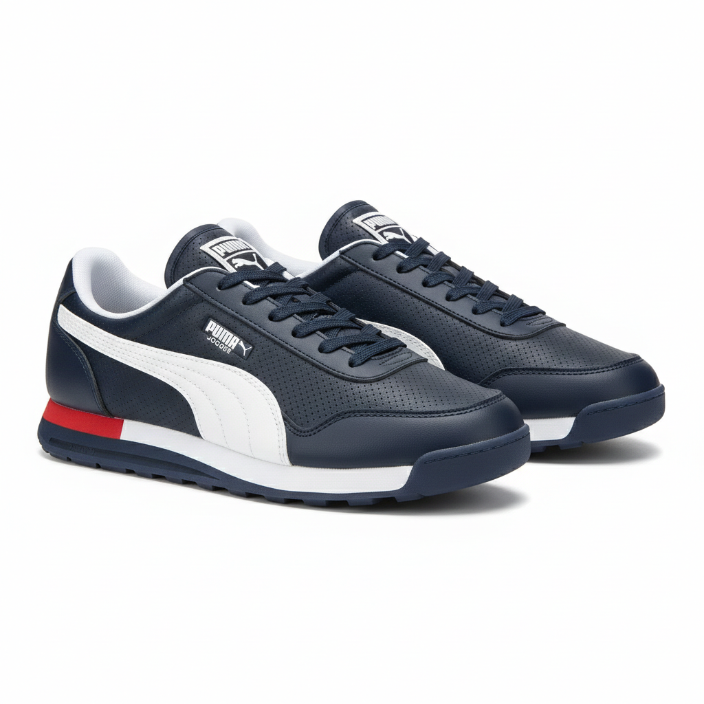 Puma Jogger en cuir bleu marine