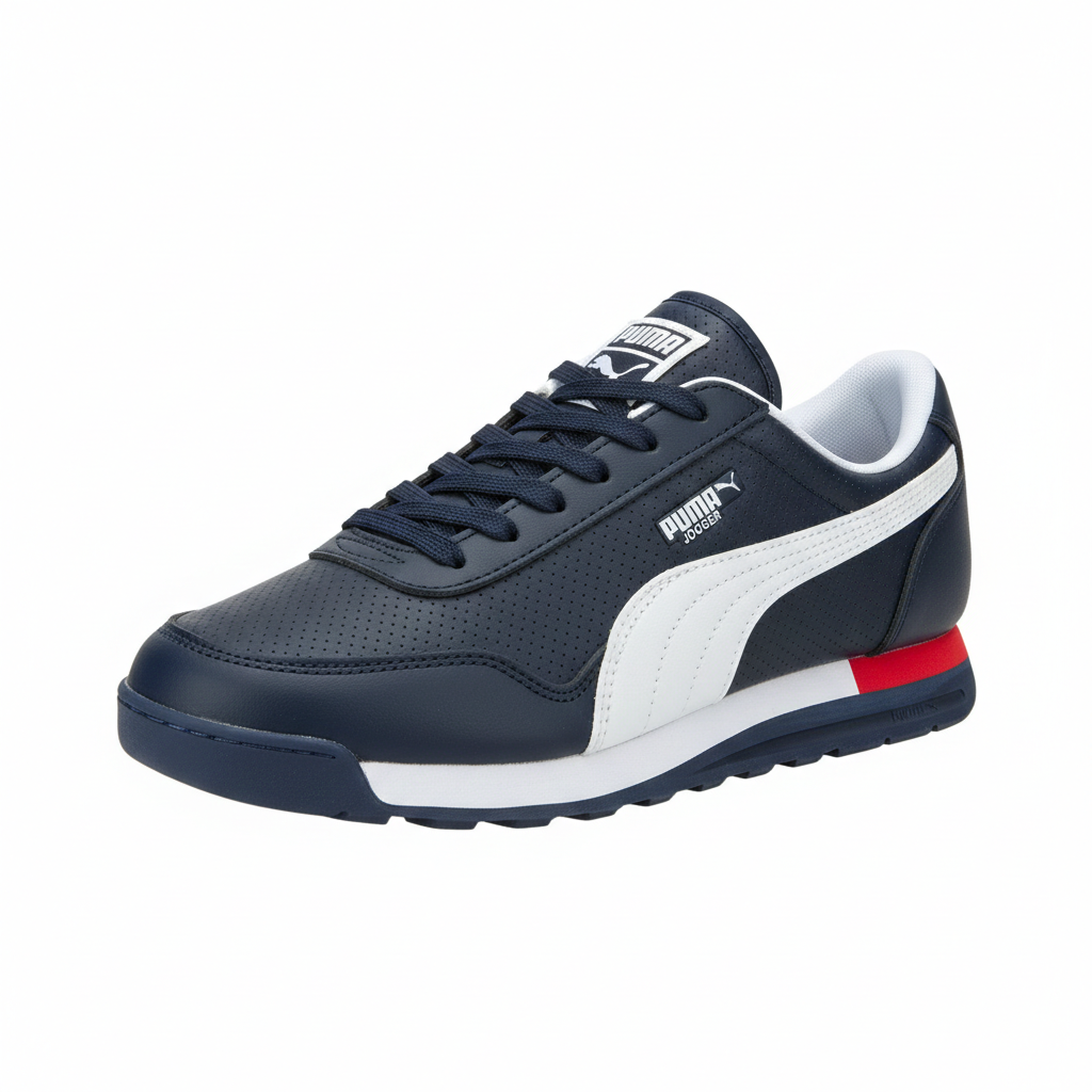 Puma Jogger en cuir bleu marine
