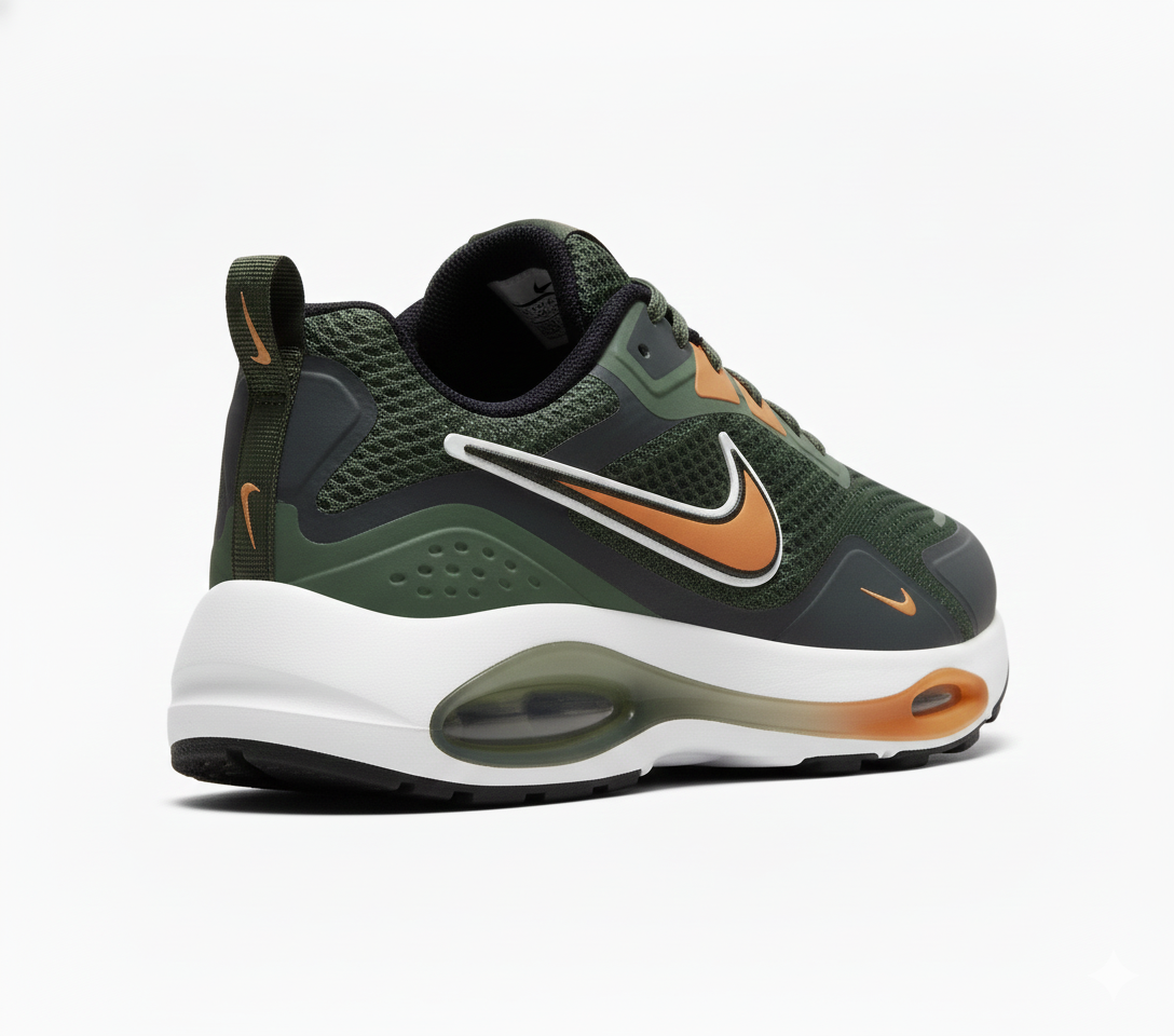 Nike Air Zoom en vert olive, orange et blanc