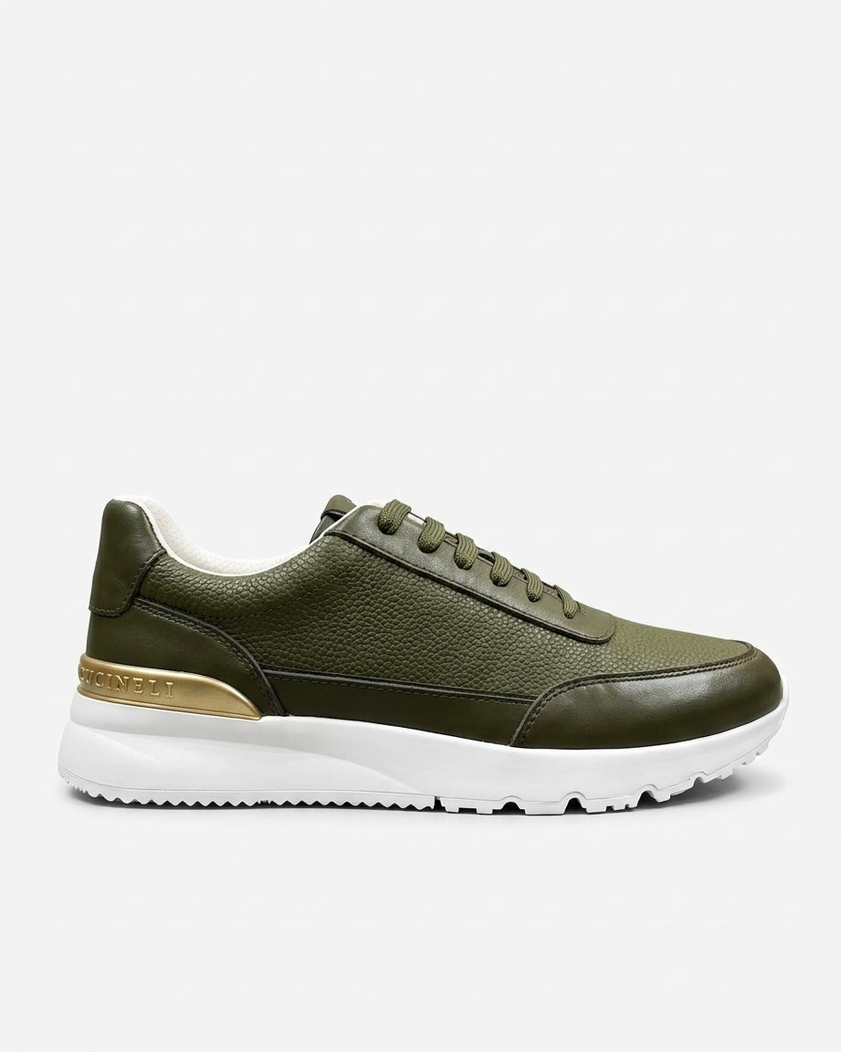 baskets Brunello Cucinelli en cuir / vert olive