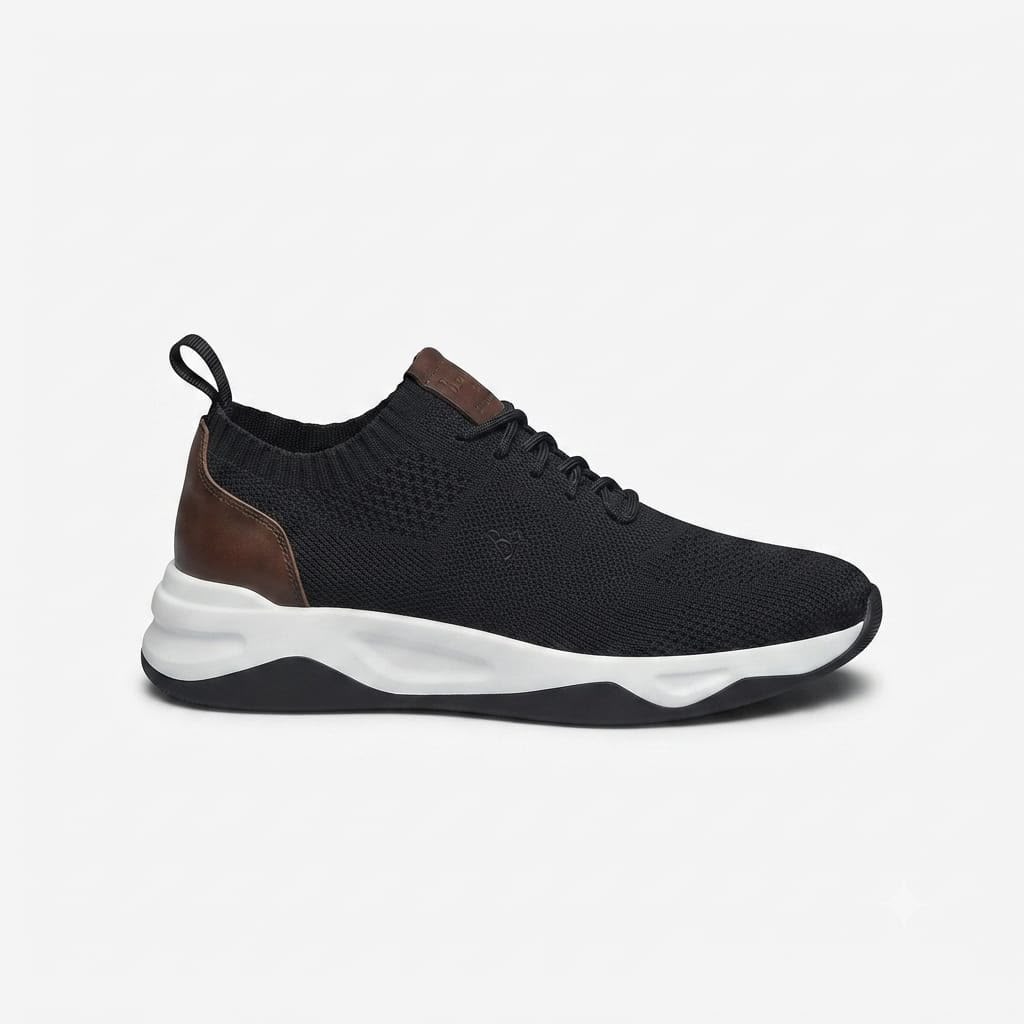 Basket Berluti Shadow  maille tricotée noire