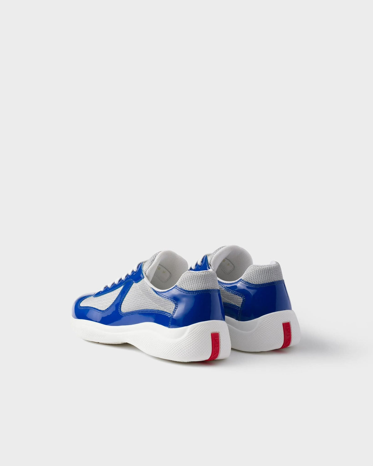 Prada Blue Patent Leather‑Blend America’s Cup Sneaker