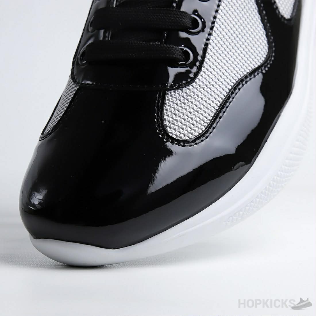 Prada Sneaker Patent Leather Grey and White