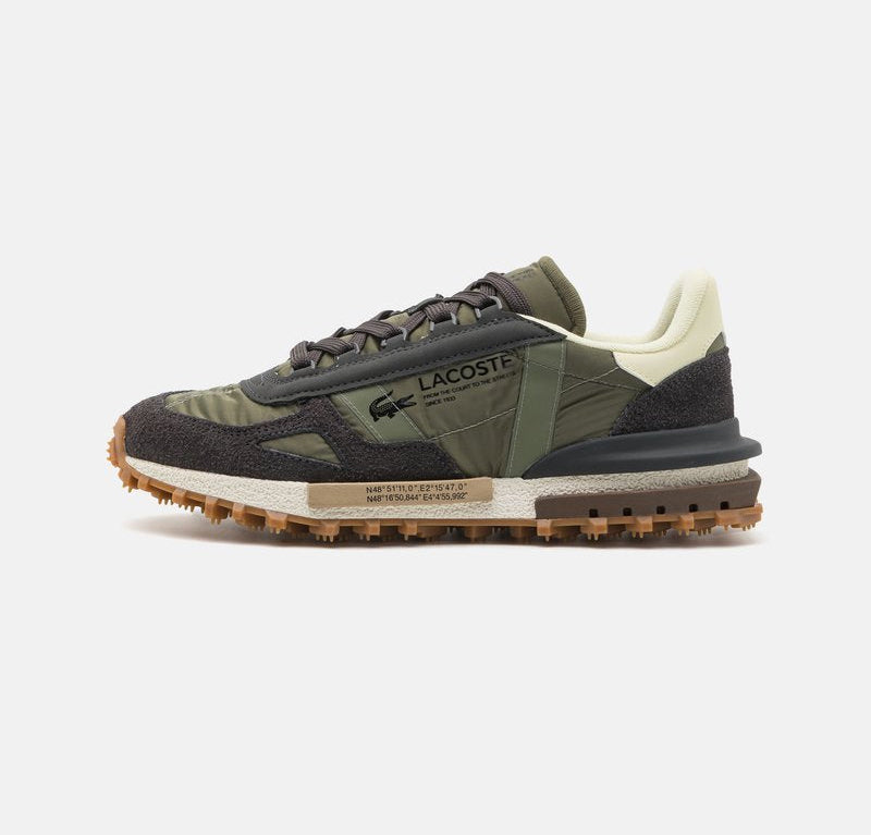 basket Lacoste Elite Active en coloris kaki et vert