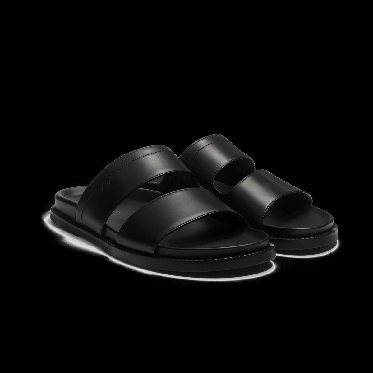 mules J.M. Weston Anatomique Double V en cuir noir