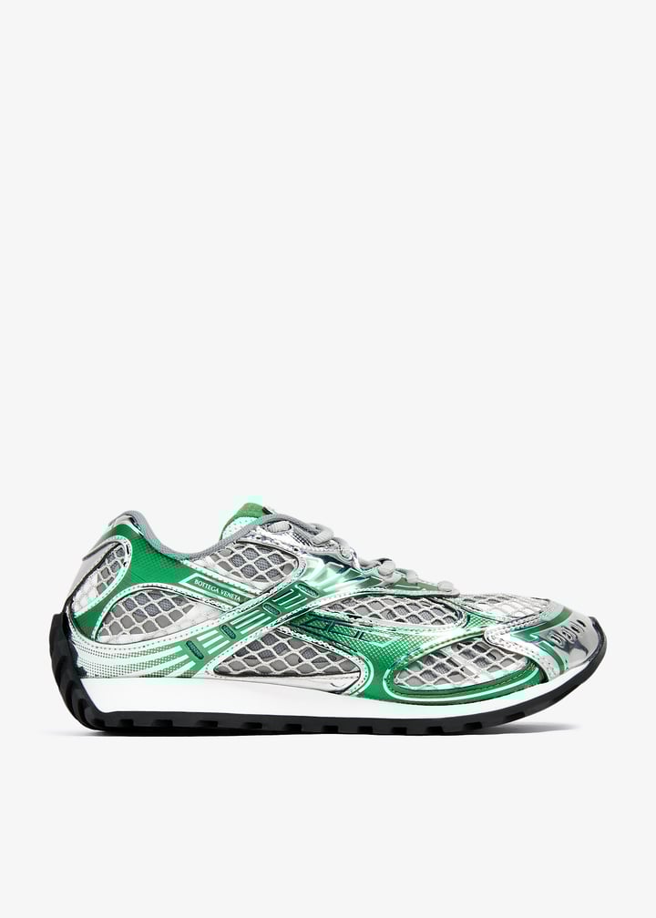Basket Bottega Veneta Orbit Silver Green Mesh