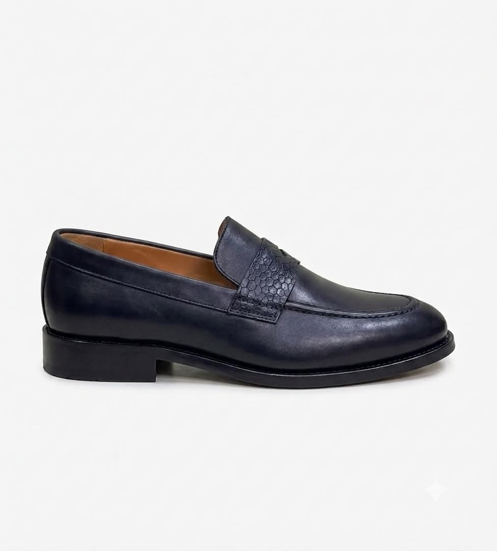 mocassins GN en cuir bleu