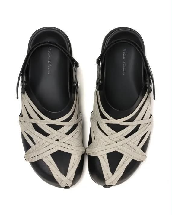 Rick Owens Megalaced Granola en cuir noir
