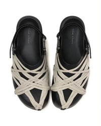 Rick Owens Megalaced Granola en cuir noir