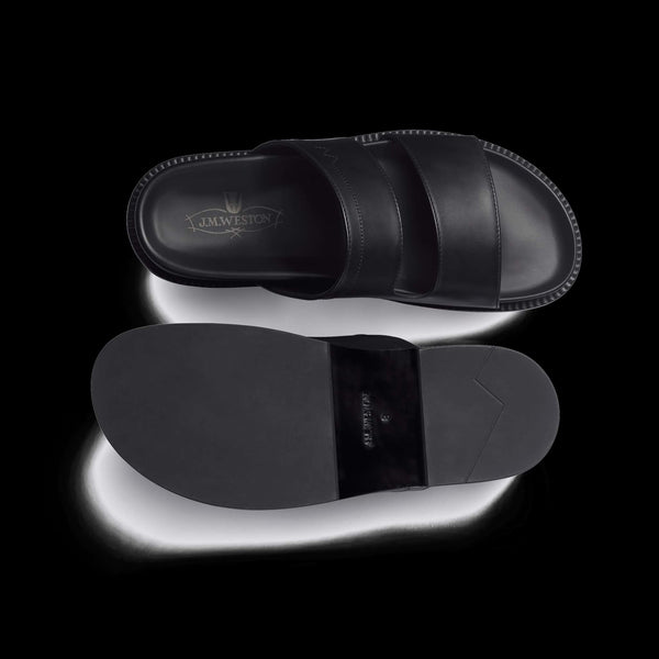 mules J.M. Weston Anatomique Double V en cuir noir