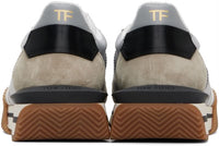 Basket Tom Ford James en suède et tissu technique gris