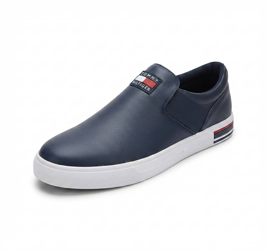 baskets Tommy Hilfiger bleues détails rayés